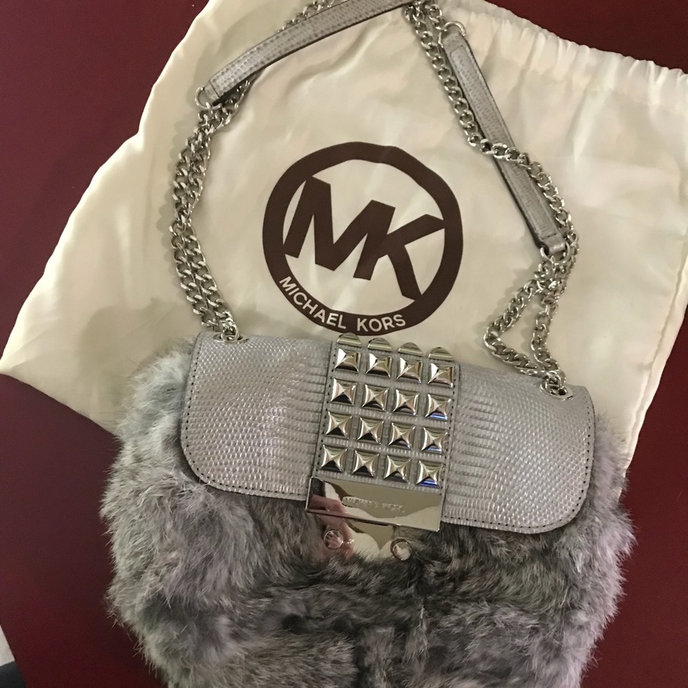 Michael Kors rabbit fur cross body/shoulder purse